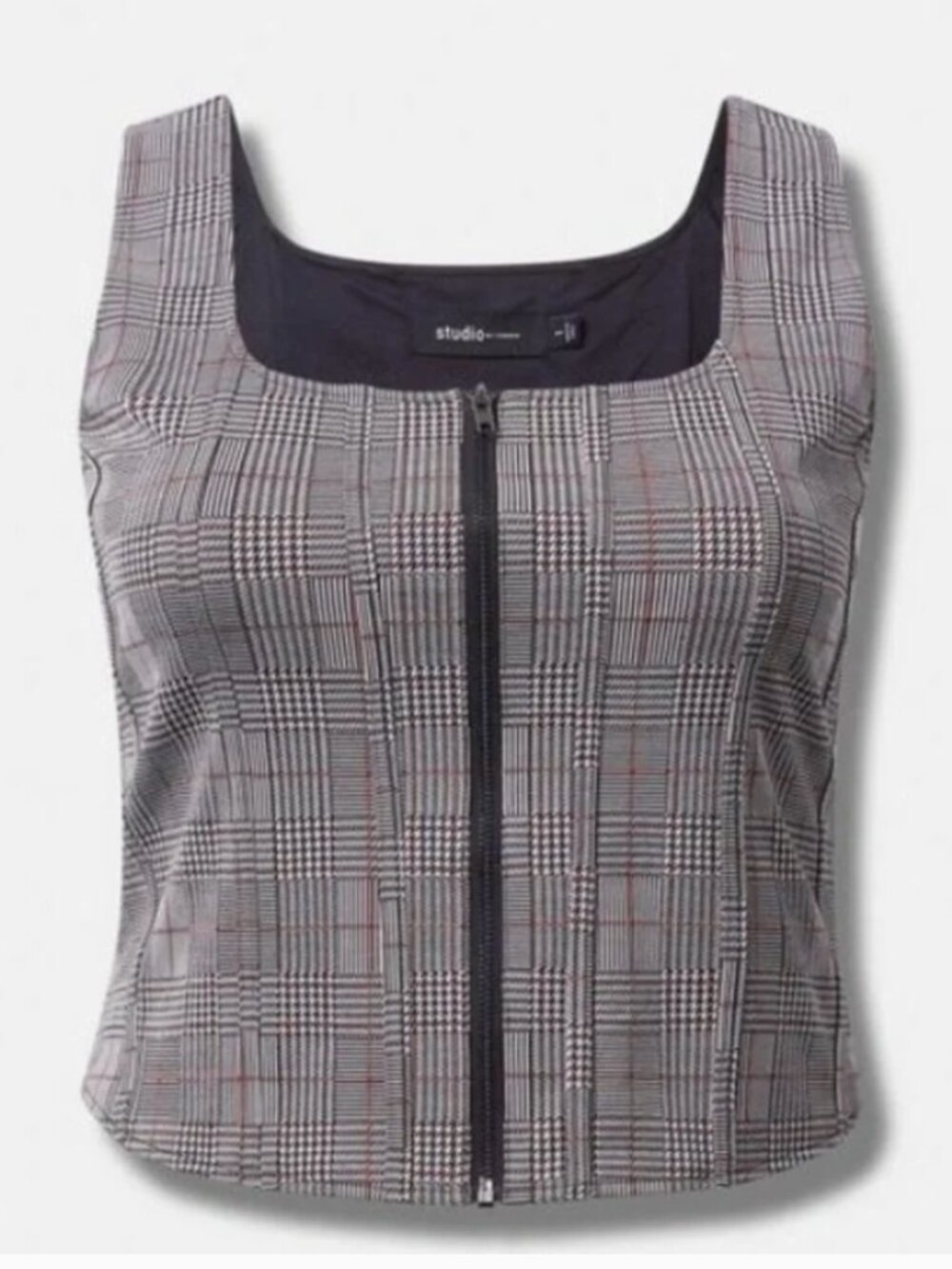 🖤 Torrid Double Knit Jacquard Square Neck Zip Front Corset Top 🖤 Size 2 | NWT